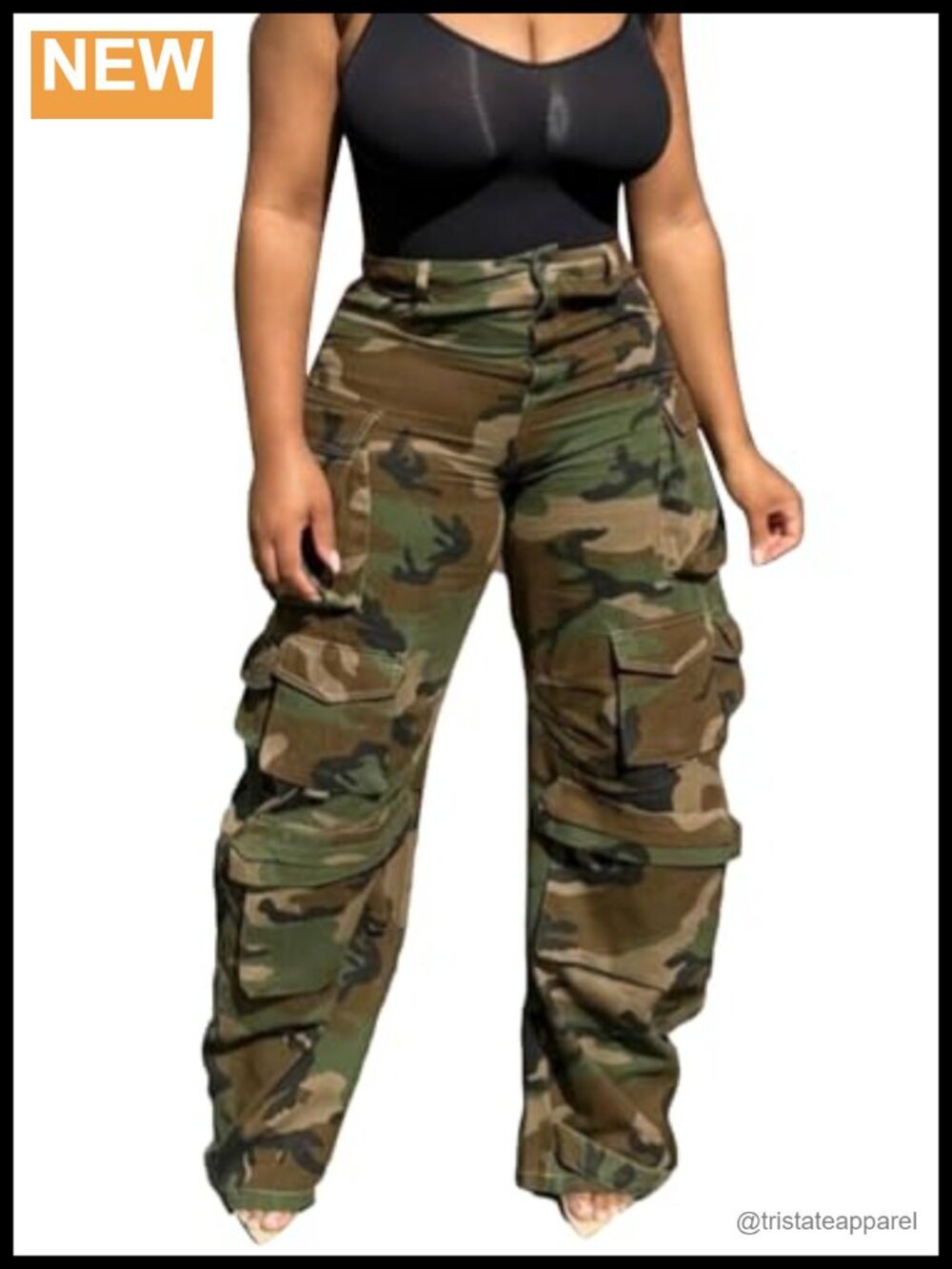 High Waist Wide Leg Cargo Jeans with Utility Pockets Y2K Streetwear
